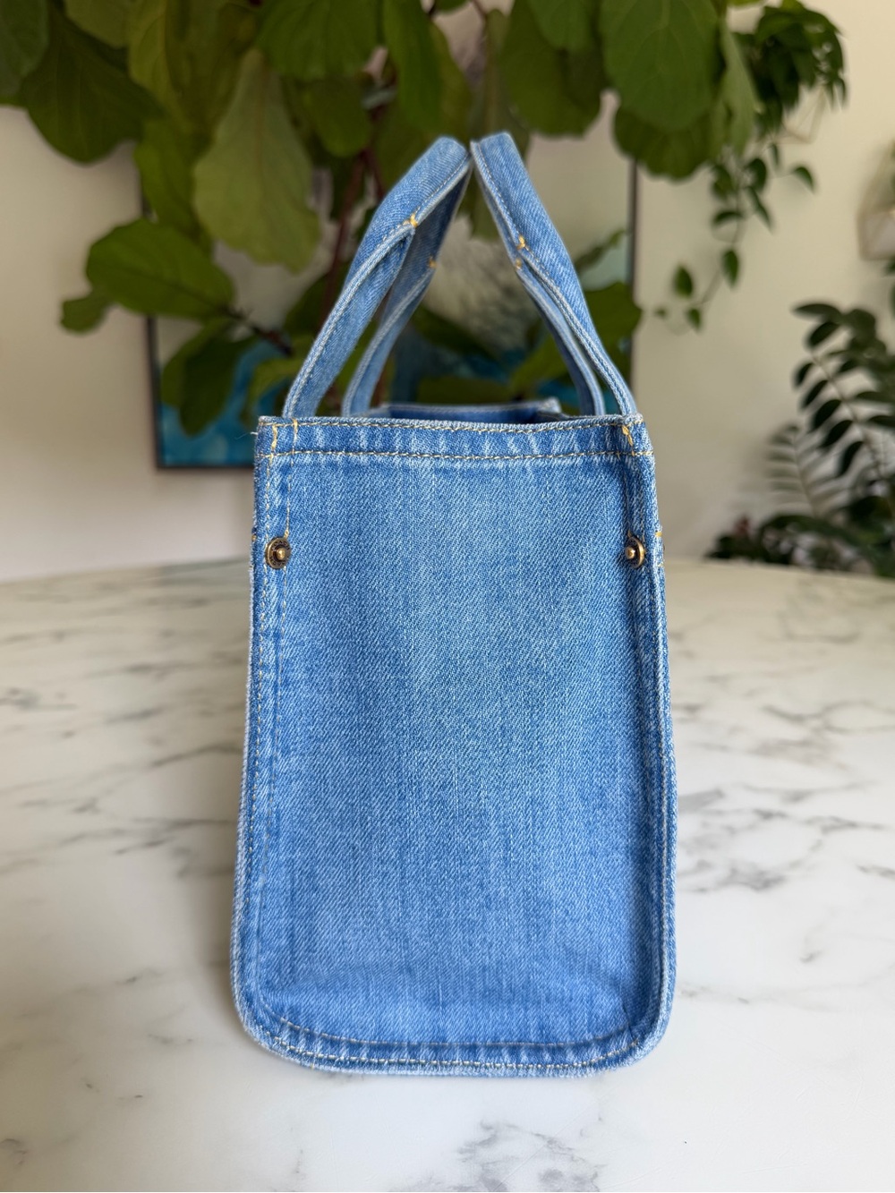 COACH Cargo Tote Bag 26 Denim Indigo Blue CR659 Crossbody - Picture 5 of 16